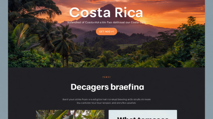 Tour operator website design Costa Rica